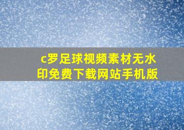 c罗足球视频素材无水印免费下载网站手机版