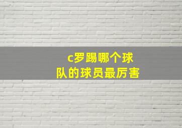 c罗踢哪个球队的球员最厉害