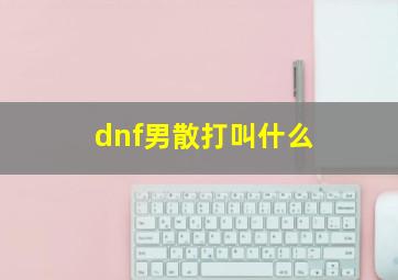 dnf男散打叫什么