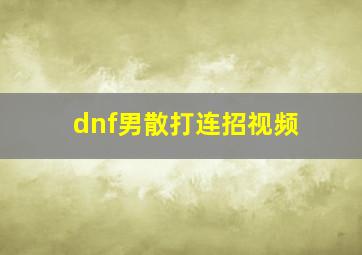 dnf男散打连招视频