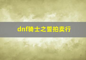 dnf骑士之誓拍卖行