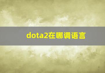 dota2在哪调语言