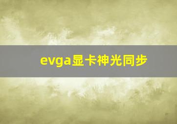 evga显卡神光同步