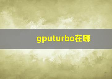 gputurbo在哪