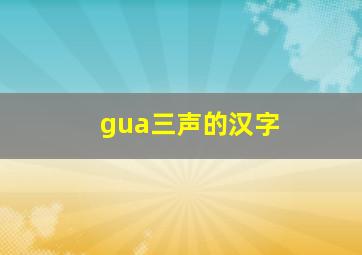 gua三声的汉字