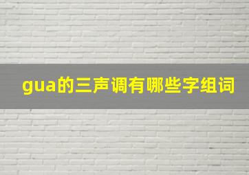 gua的三声调有哪些字组词