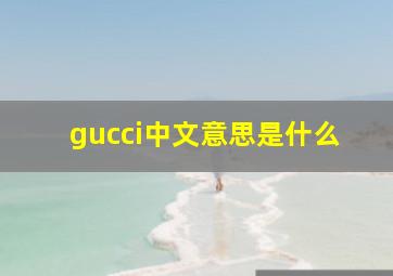 gucci中文意思是什么