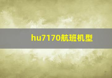 hu7170航班机型