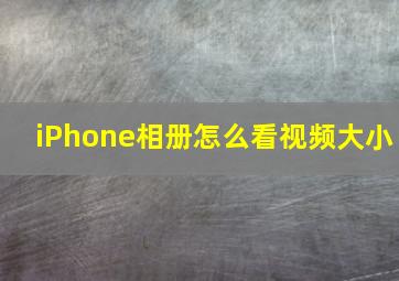 iPhone相册怎么看视频大小