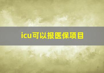 icu可以报医保项目