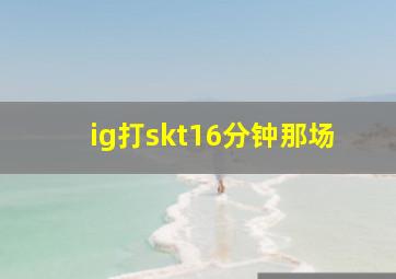 ig打skt16分钟那场