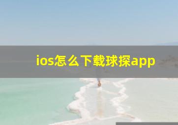 ios怎么下载球探app