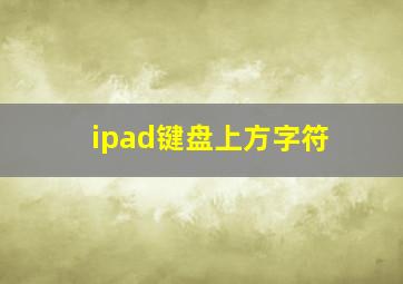 ipad键盘上方字符