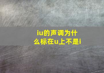 iu的声调为什么标在u上不是i