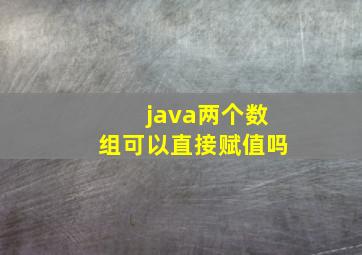 java两个数组可以直接赋值吗