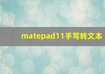 matepad11手写转文本