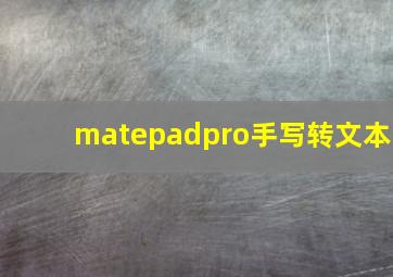 matepadpro手写转文本