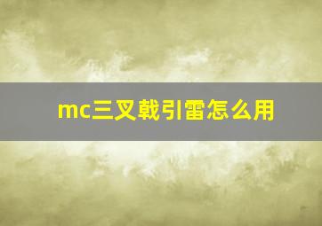 mc三叉戟引雷怎么用