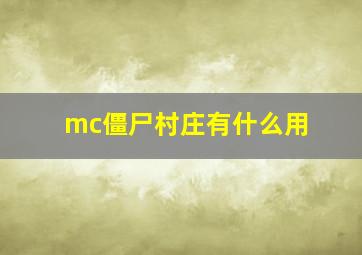 mc僵尸村庄有什么用