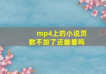 mp4上的小说页数不加了还能看吗