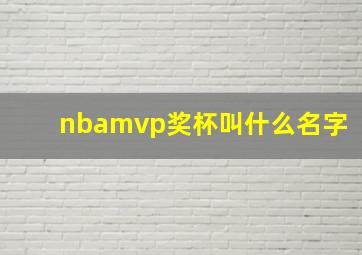 nbamvp奖杯叫什么名字