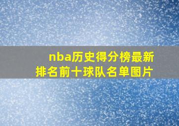 nba历史得分榜最新排名前十球队名单图片