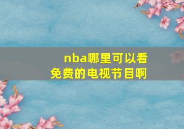 nba哪里可以看免费的电视节目啊