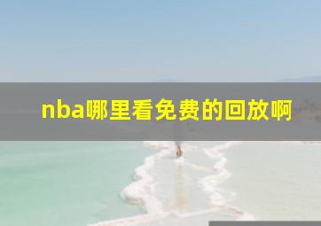 nba哪里看免费的回放啊