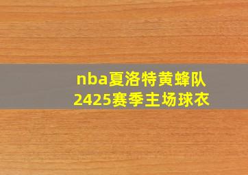 nba夏洛特黄蜂队2425赛季主场球衣