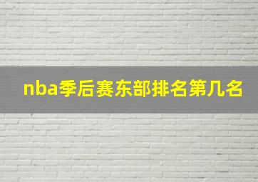 nba季后赛东部排名第几名