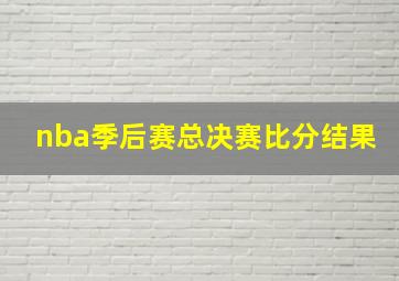 nba季后赛总决赛比分结果