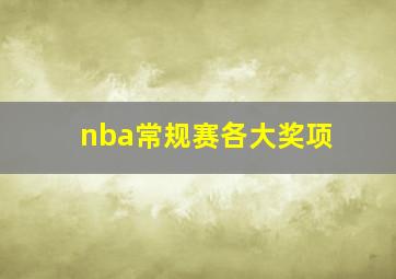 nba常规赛各大奖项