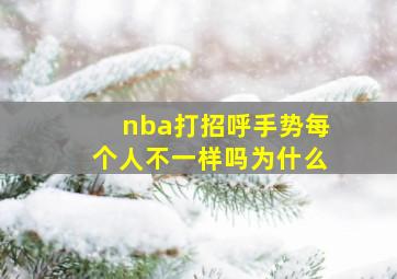 nba打招呼手势每个人不一样吗为什么