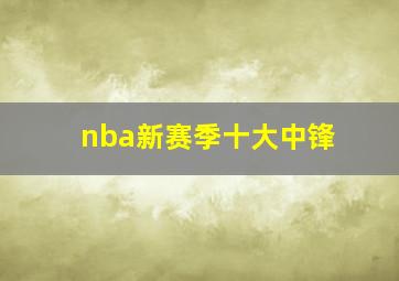 nba新赛季十大中锋