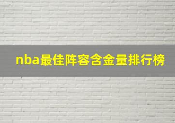 nba最佳阵容含金量排行榜