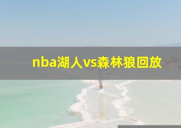 nba湖人vs森林狼回放