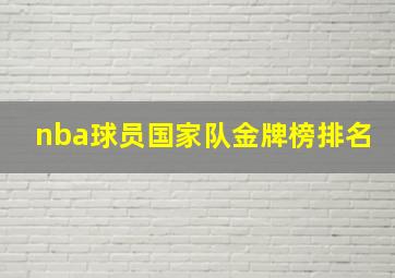 nba球员国家队金牌榜排名