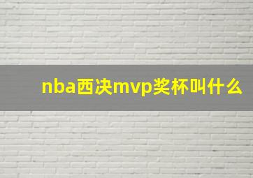 nba西决mvp奖杯叫什么