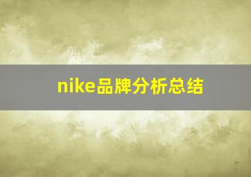 nike品牌分析总结