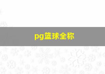 pg篮球全称