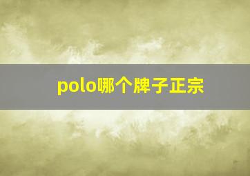 polo哪个牌子正宗