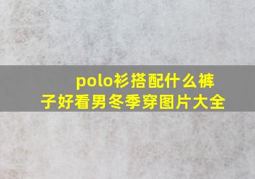 polo衫搭配什么裤子好看男冬季穿图片大全