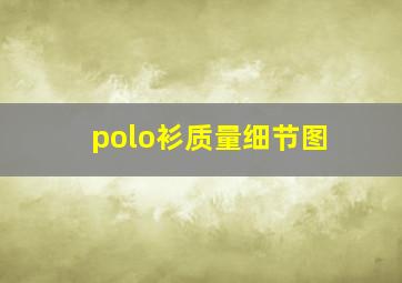 polo衫质量细节图