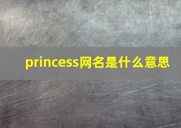 princess网名是什么意思