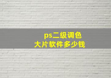 ps二级调色大片软件多少钱