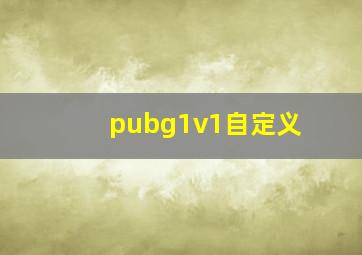 pubg1v1自定义