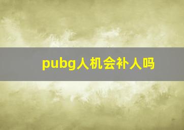 pubg人机会补人吗