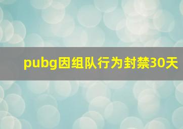 pubg因组队行为封禁30天