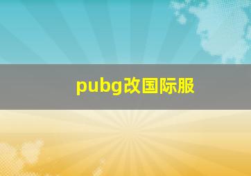 pubg改国际服