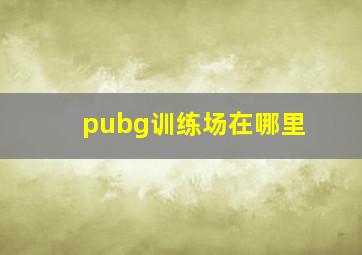 pubg训练场在哪里